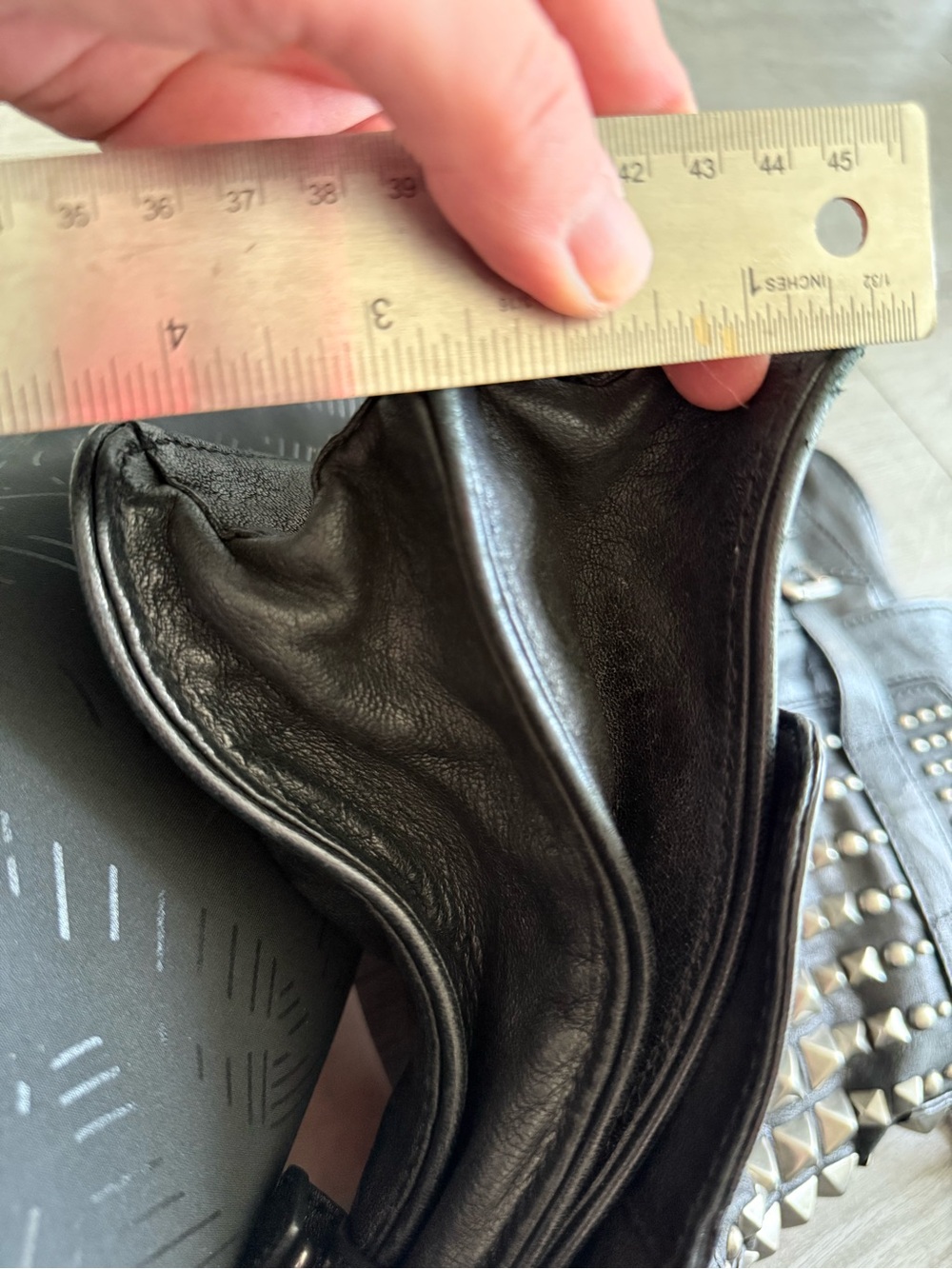 Frye Cameron Large Studded Satchel in black leather - Picture 12 of 13